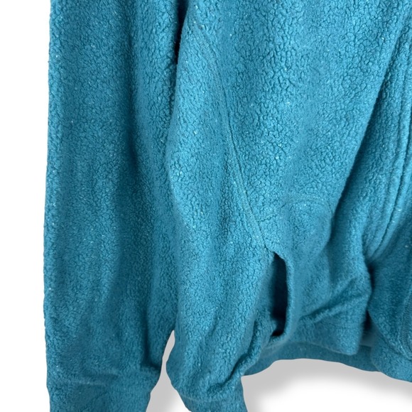 LL Bean Full Zip Hoodie Jacket Womens Size Large Teal Cozy Cabincore Hiking - Picture 9 of 11